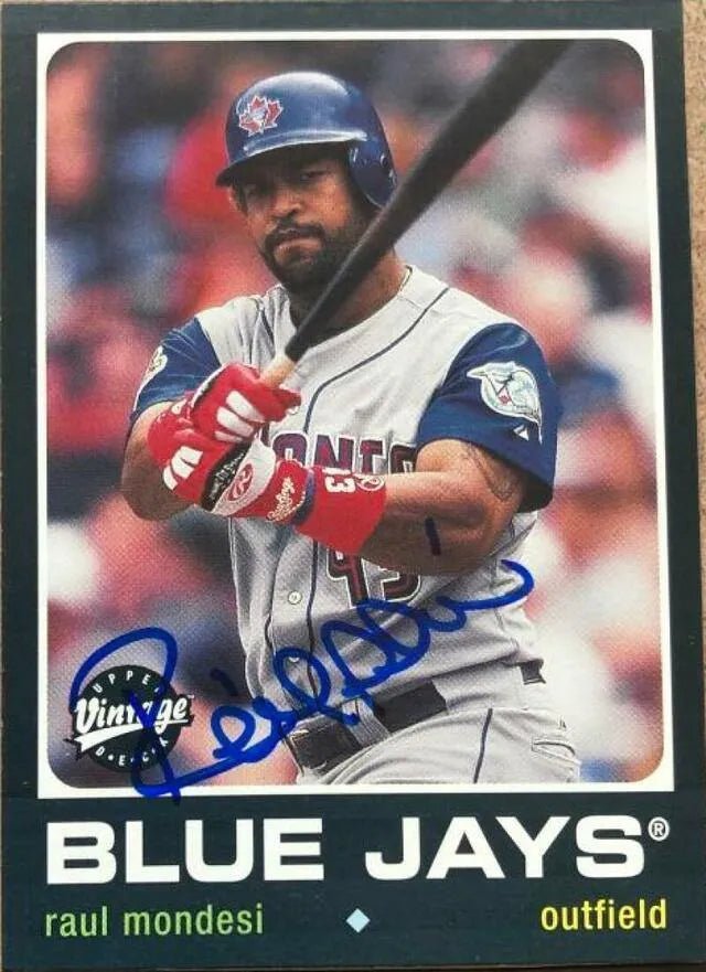 Raul Mondesi Signed 2002 Upper Deck Vintage Baseball Card - Toronto Blue Jays