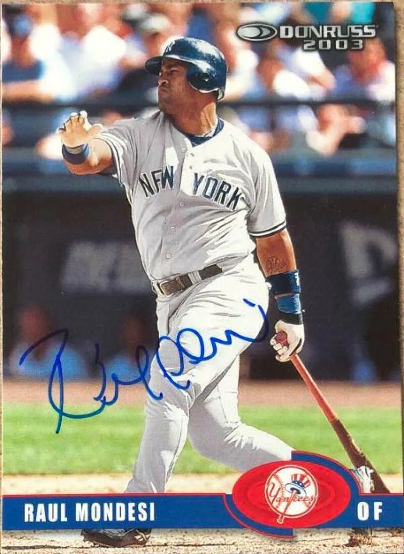 Raul Mondesi Signed 2003 Donruss Baseball Card - New York Yankees