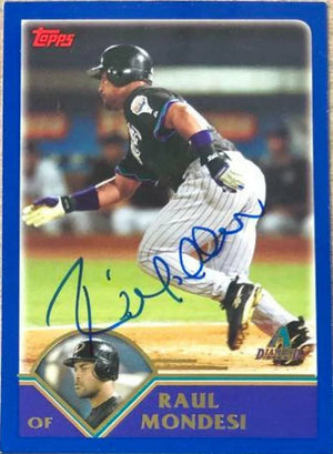Raul Mondesi Signed 2003 Topps Baseball Card - Arizona Diamondbacks