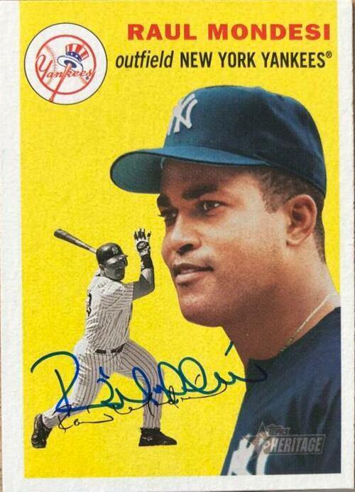 Raul Mondesi Signed 2003 Topps Heritage Baseball Card - New York Yankees - PastPros