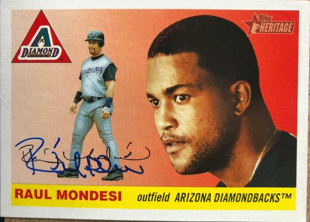 Raul Mondesi Signed 2004 Topps Heritage Baseball Card - Arizona Diamondbacks - PastPros