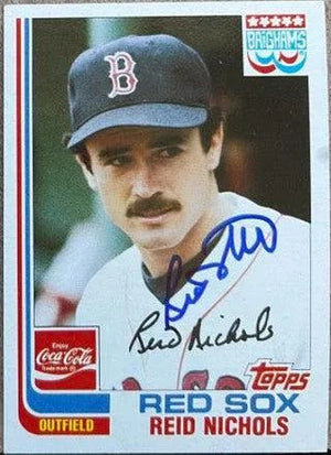 Reid Nichols Signed 1982 Topps Brigham/Coca-Cola Baseball Card - Boston Red Sox