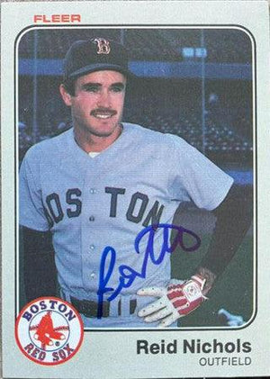 Reid Nichols Signed 1983 Fleer Baseball Card - Boston Red Sox - PastPros