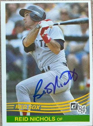Reid Nichols Signed 1984 Donruss Baseball Card - Boston Red Sox - PastPros