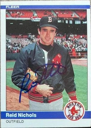Reid Nichols Signed 1984 Fleer Baseball Card - Boston Red Sox