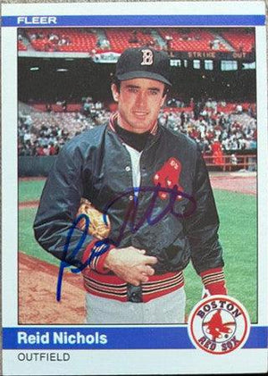 Reid Nichols Signed 1984 Fleer Baseball Card - Boston Red Sox - PastPros