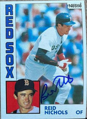 Reid Nichols Signed 1984 Nestle Baseball Card - Boston Red Sox - PastPros