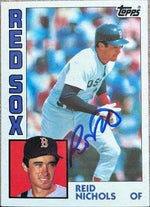 Reid Nichols Signed 1984 Topps Tiffany Baseball Card - Boston Red Sox