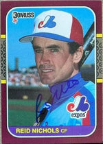 Reid Nichols Signed 1987 Donruss Opening Day Baseball Card - Montreal Expos