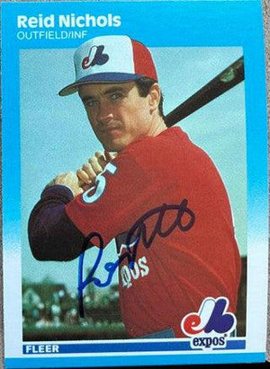 Reid Nichols Signed 1987 Fleer Update Baseball Card - Montreal Expos - PastPros