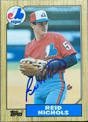 Reid Nichols Signed 1987 Topps Traded Baseball Card - Montreal Expos - PastPros
