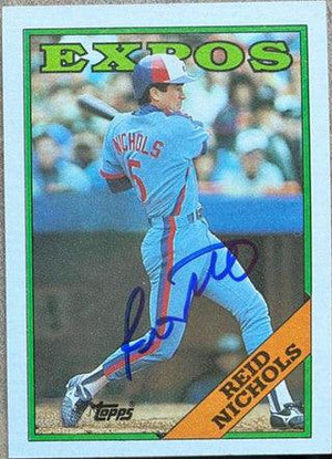Reid Nichols Signed 1988 Topps Baseball Card - Montreal Expos - PastPros