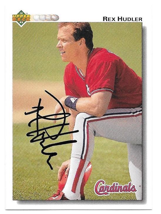 Rex Hudler Signed 1992 Upper Deck Baseball Card - St Louis Cardinals - PastPros