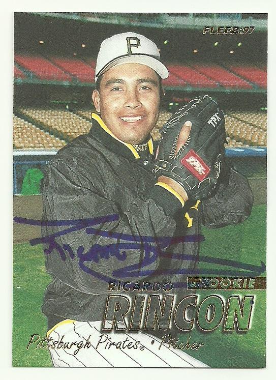 Ricardo Rincon Signed 1997 Fleer Baseball Card - Pittsburgh Pirates - PastPros