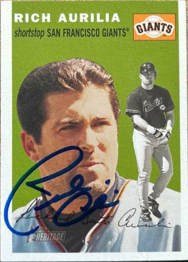 Rich Aurilia Signed 2003 Topps Heritage Baseball Card - San Francisco Giants