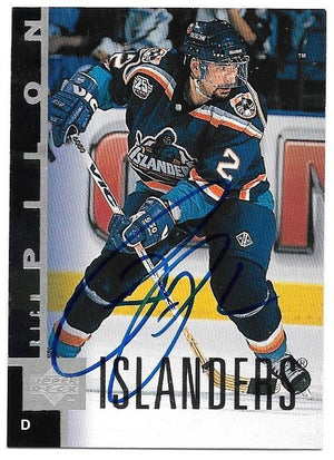 Rich Pilon Signed 1997-98 Upper Deck Hockey Card -New York Islanders - PastPros
