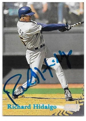 Richard Hidalgo Signed 1998 Stadium Club Baseball Card - Houston Astros