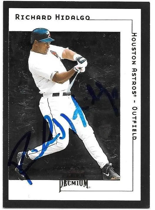 Richard Hidalgo Signed 2001 Fleer Premium Baseball Card - Houston Astros