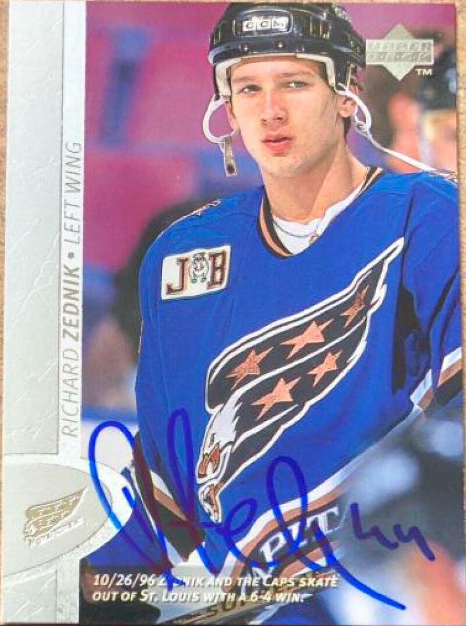 Richard Zednik Signed 1996-97 Upper Deck Hockey Card - Washington Capitals - PastPros
