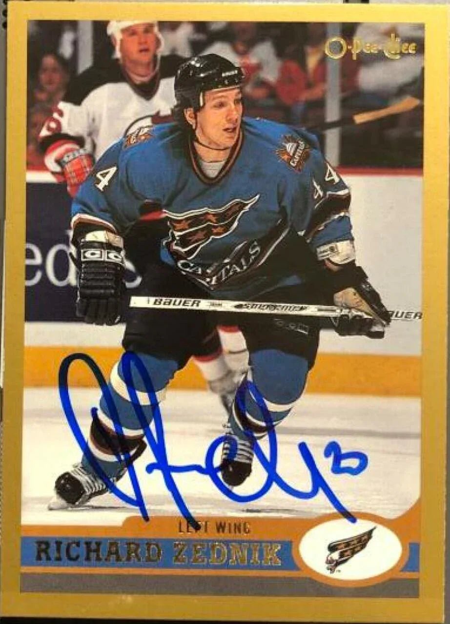 Richard Zednik Signed 1999-00 O-Pee-Chee Hockey Card - Washington Capitals