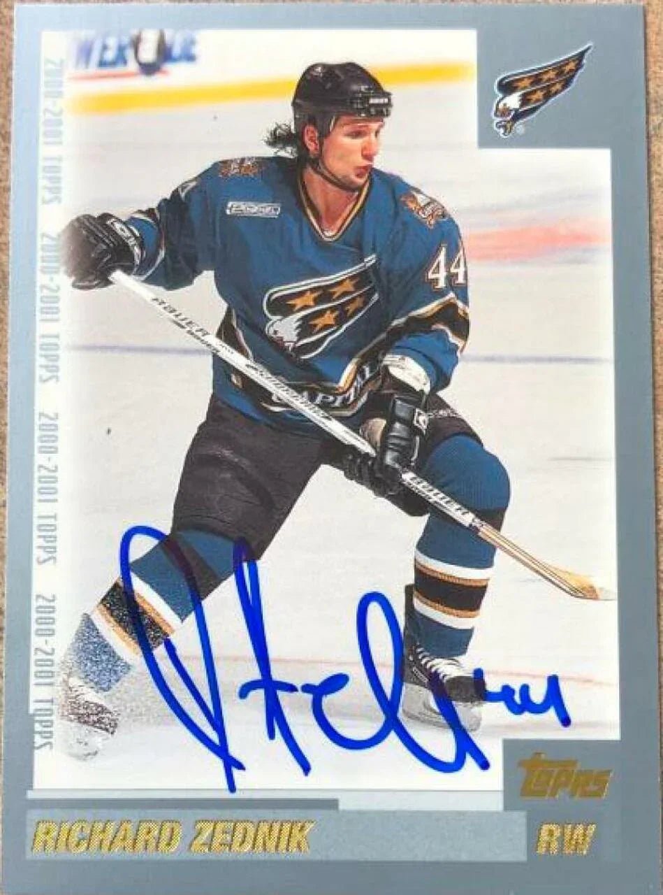 Richard Zednik Signed 2000 - 01 Topps Hockey Card - Washington Capitals - PastPros