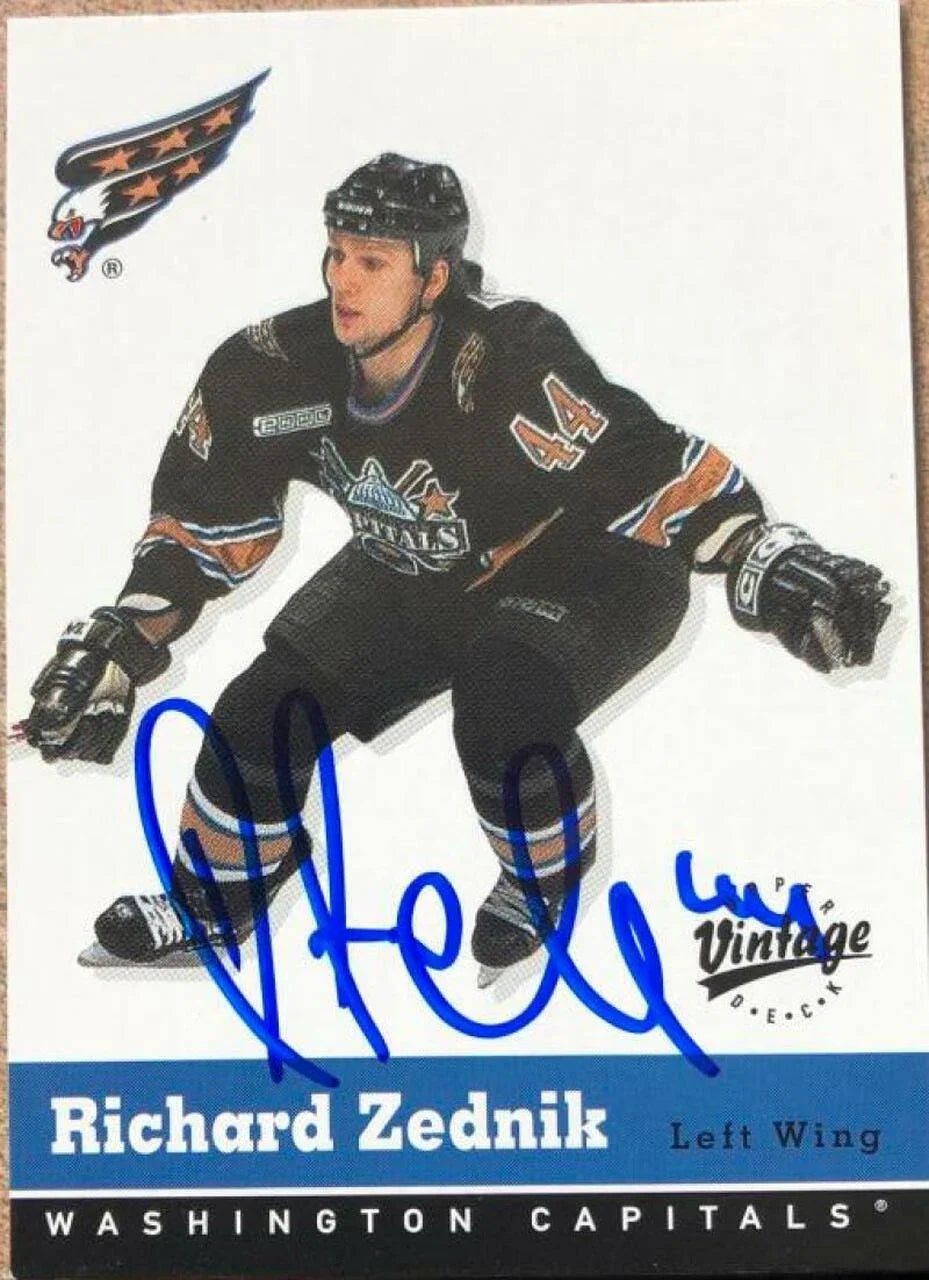 Richard Zednik Signed 2000-01 Upper Deck Vintage Hockey Card - Washington Capitals