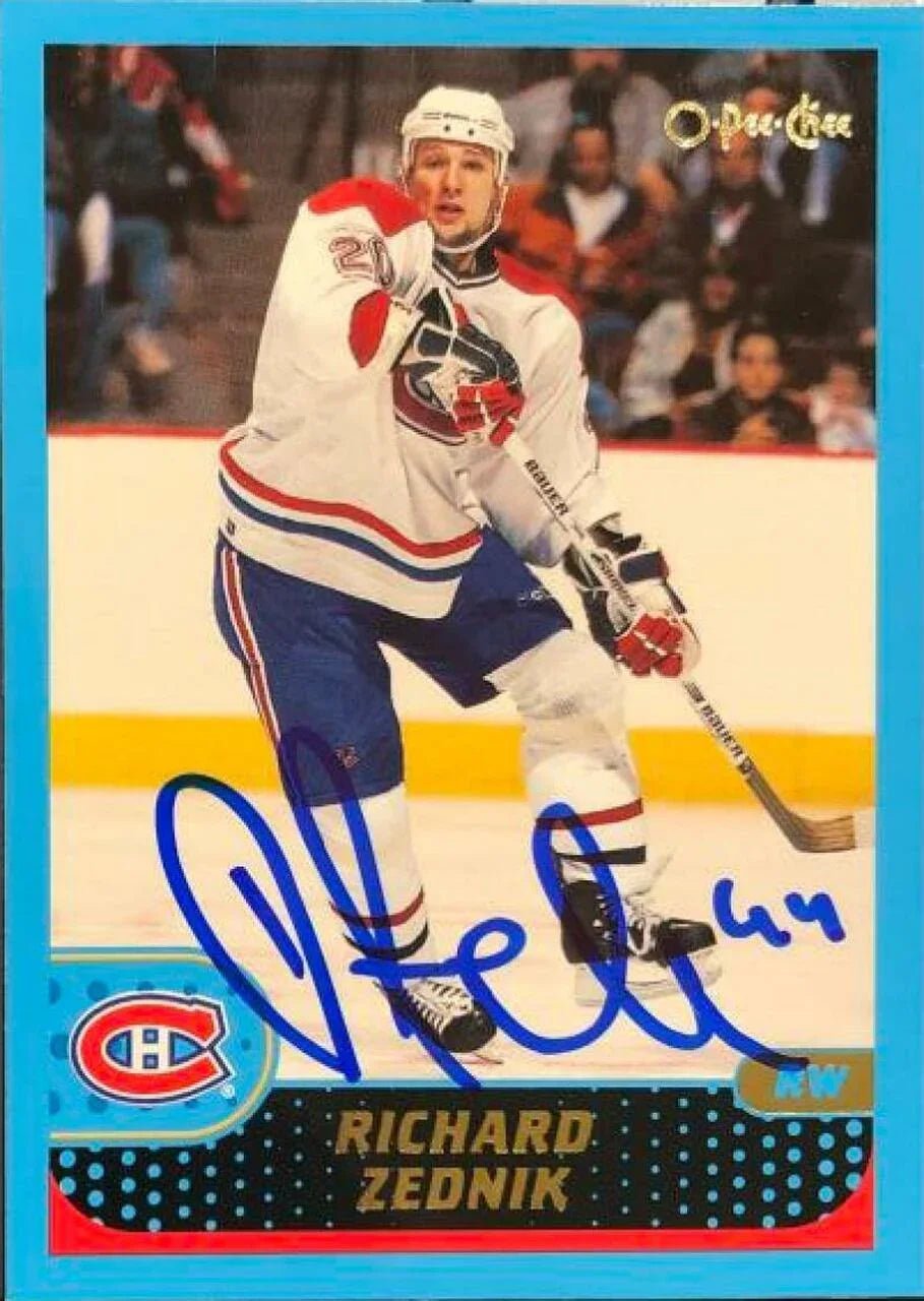 Richard Zednik Signed 2001-02 O-Pee-Cee Hockey Card - Montreal Canadiens