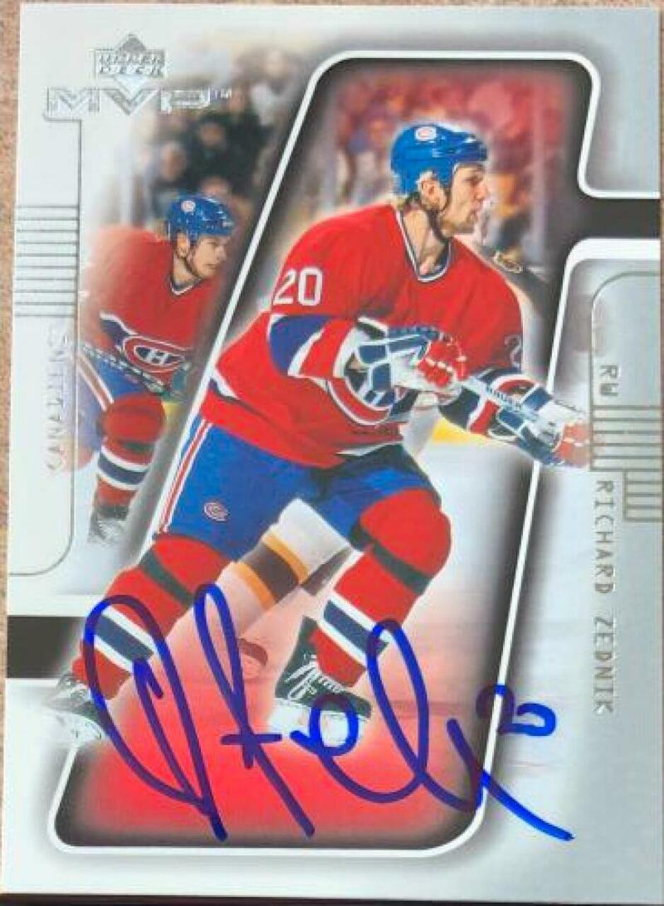 Richard Zednik Signed 2001-02 Upper Deck MVP Hockey Card - Montreal Canadiens - PastPros