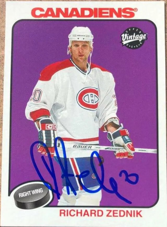 Richard Zednik Signed 2001-02 Upper Deck Vintage Hockey Card - Montreal Canadiens