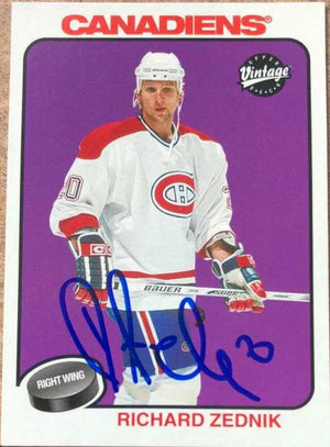 Richard Zednik Signed 2001-02 Upper Deck Vintage Hockey Card - Montreal Canadiens - PastPros