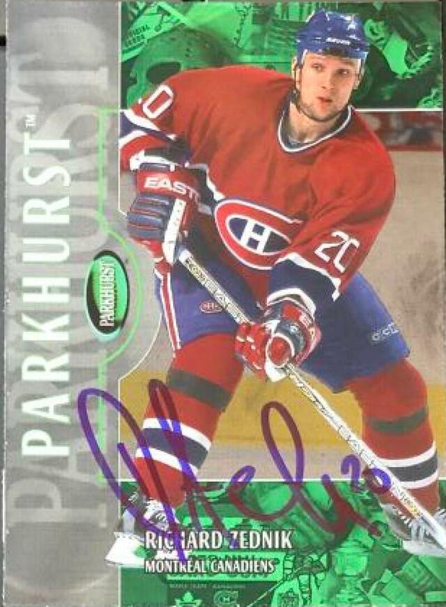 Richard Zednik Signed 2002-03 Parkhurst Hockey Card - Montreal Canadiens - PastPros