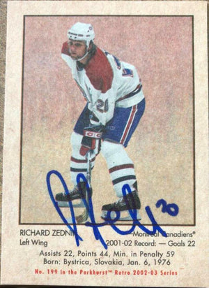 Richard Zednik Signed 2002-03 Parkhurst Retro Hockey Card - Montreal Canadiens - PastPros