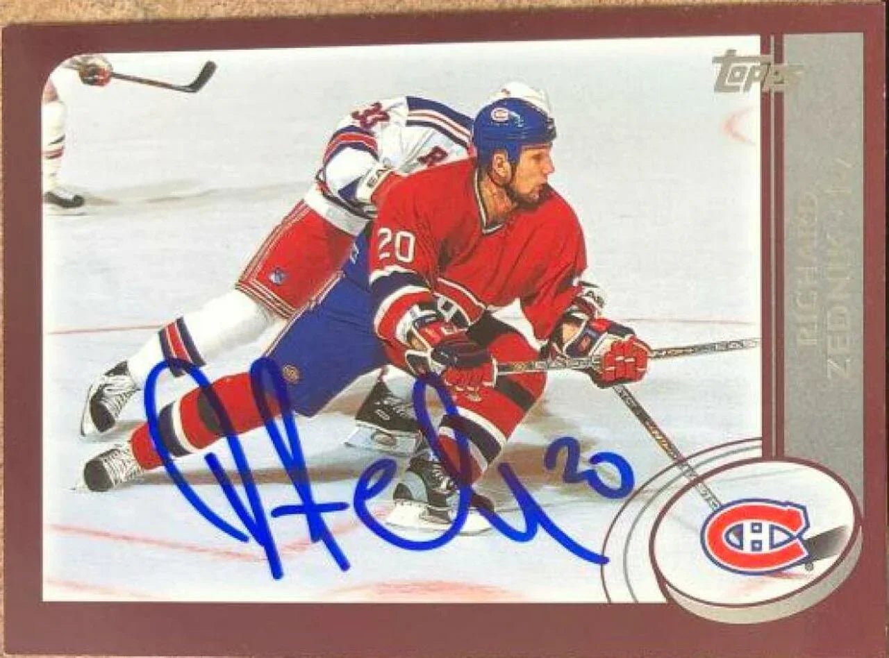 Richard Zednik Signed 2002-03 Topps Hockey Card - Montreal Canadiens