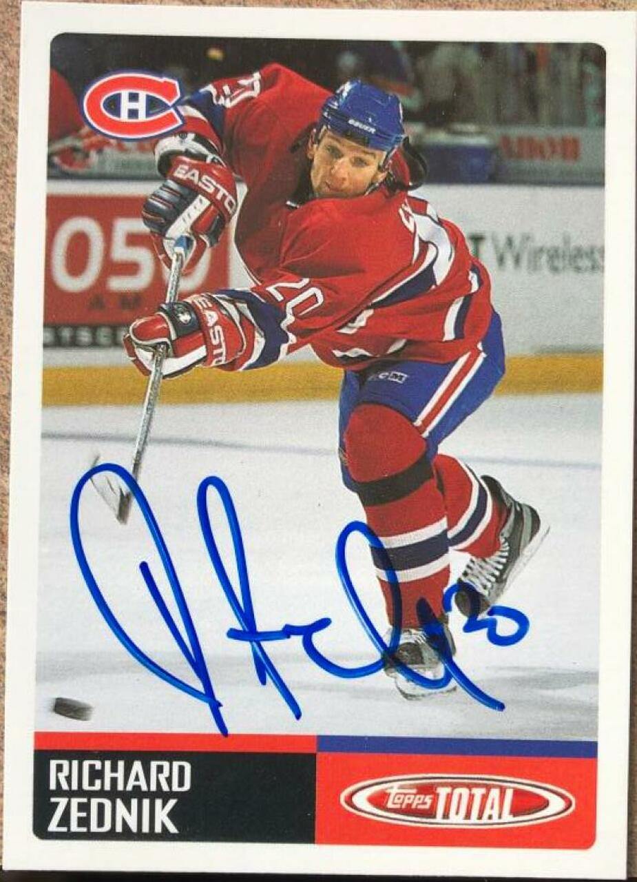 Richard Zednik Signed 2002-03 Topps Total Hockey Card - Montreal Canadiens - PastPros