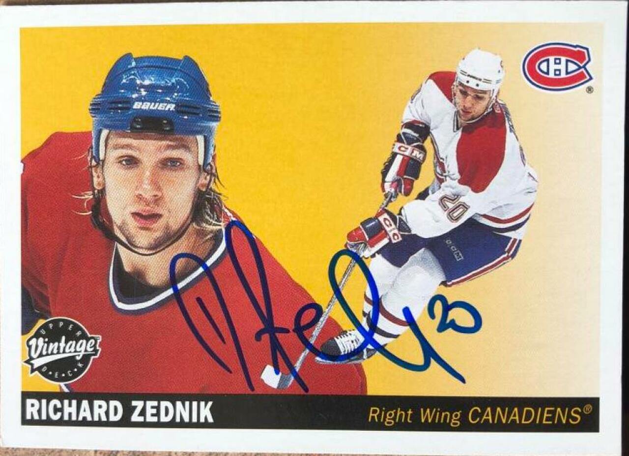 Richard Zednik Signed 2002-03 Upper Deck Vintage Hockey Card - Montreal Canadiens - PastPros
