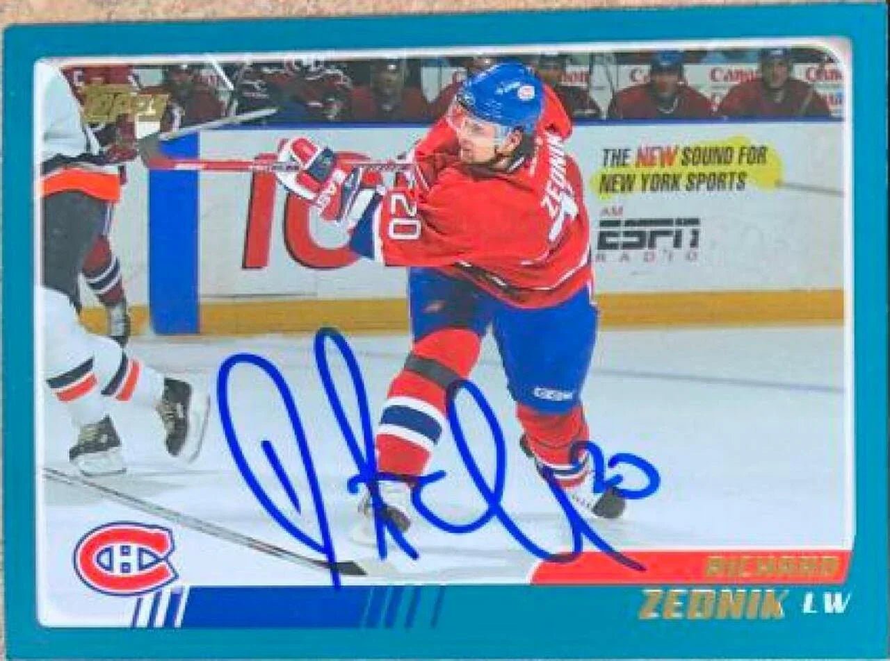 Richard Zednik Signed 2003-04 Topps Hockey Card - Montreal Canadiens