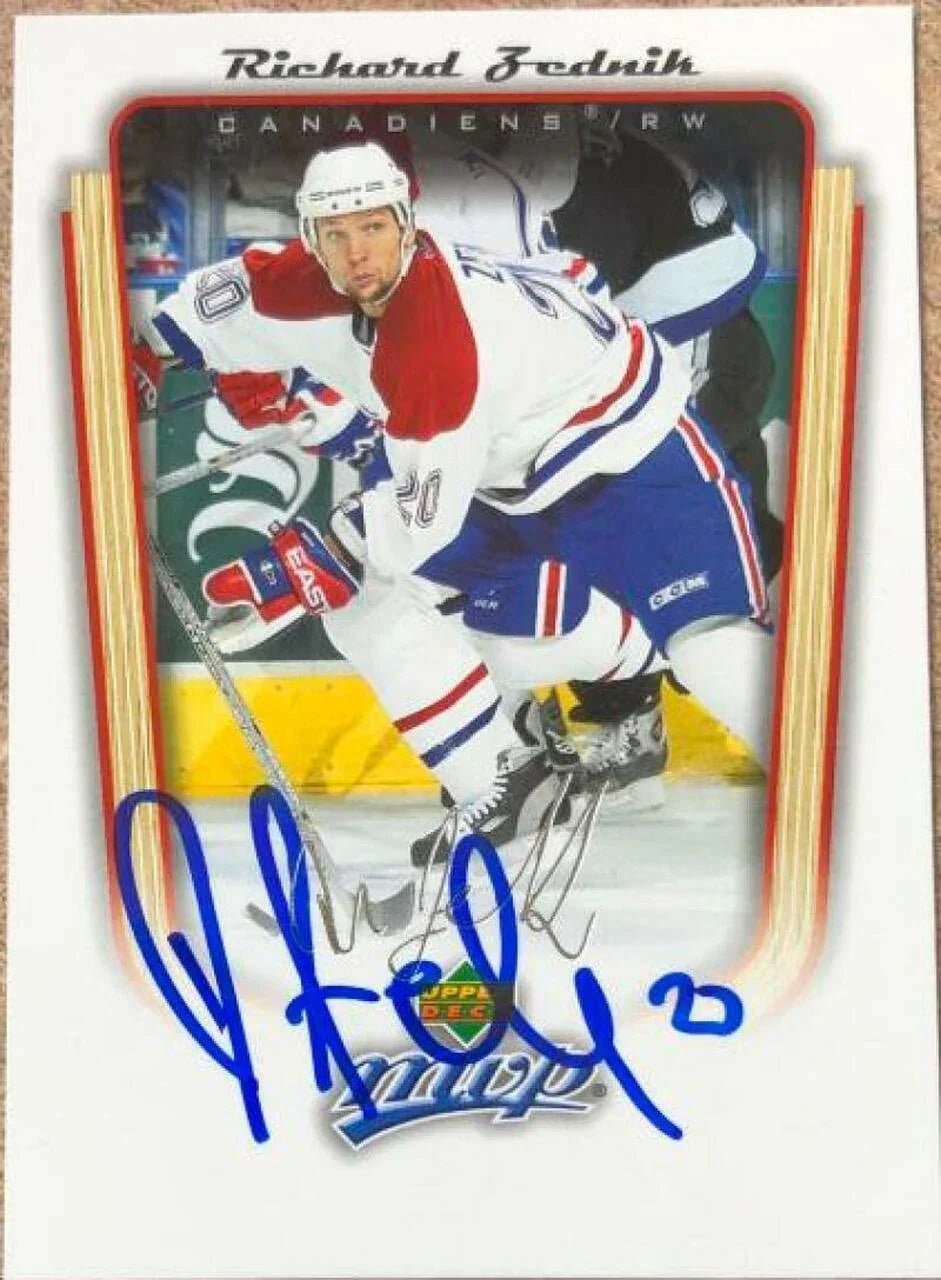 Richard Zednik Signed 2005-06 Upper Deck MVP Hockey Card - Montreal Canadiens