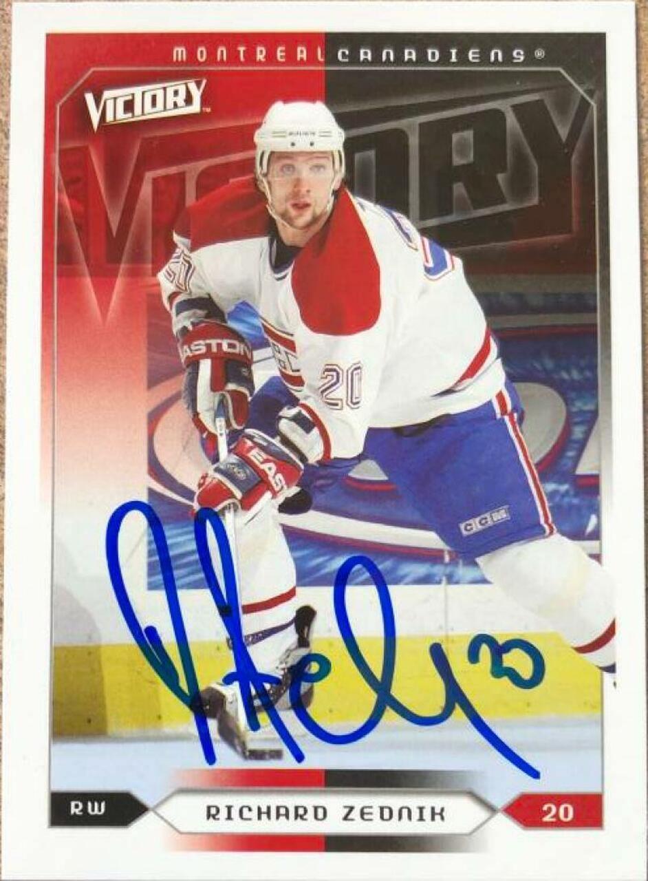 Richard Zednik Signed 2005-06 Upper Deck Victory Hockey Card - Montreal Canadiens - PastPros