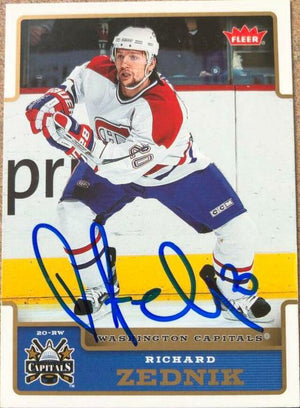 Richard Zednik Signed 2006-07 Fleer Hockey Card - Washington Capitals - PastPros