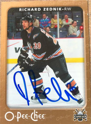 Richard Zednik Signed 2006-07 O-Pee-Chee Hockey Card - Washington Capitals - PastPros