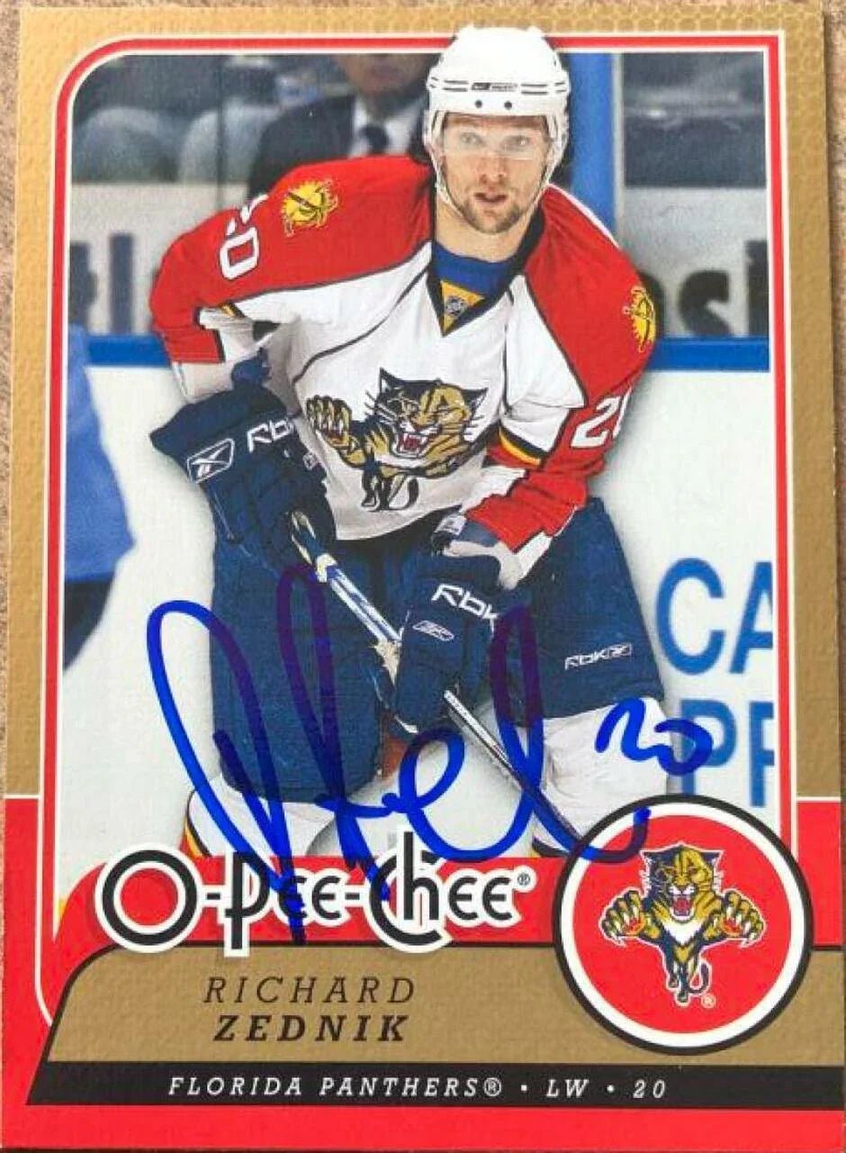 Richard Zednik Signed 2008-09 O-Pee-Chee Hockey Card - Florida Panthers