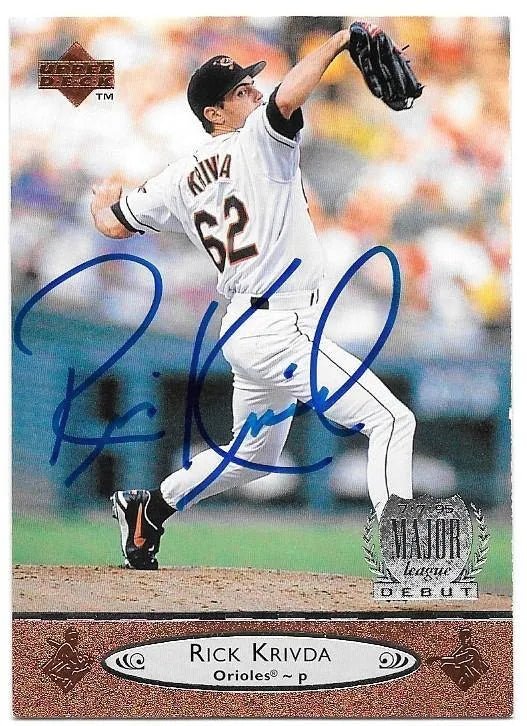Rick Krivda Signed 1996 Upper Deck Baseball Card - Baltimore Orioles