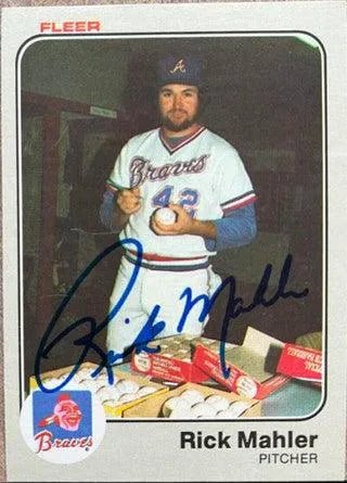 Rick Mahler Signed 1983 Fleer Baseball Card - Atlanta Braves