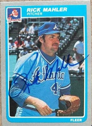 Rick Mahler Signed 1985 Fleer Baseball Card - Atlanta Braves - PastPros