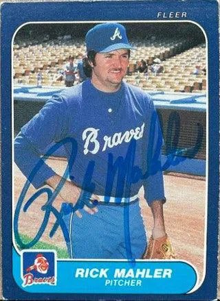 Rick Mahler Signed 1986 Fleer Baseball Card - Atlanta Braves