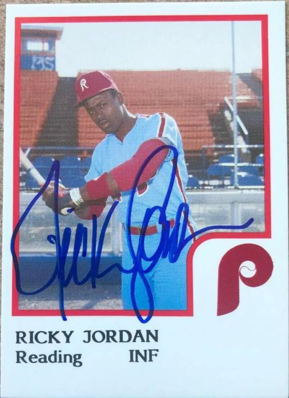 Ricky Jordan Signed 1986 Pro Cards Baseball Card - Reading Phillies