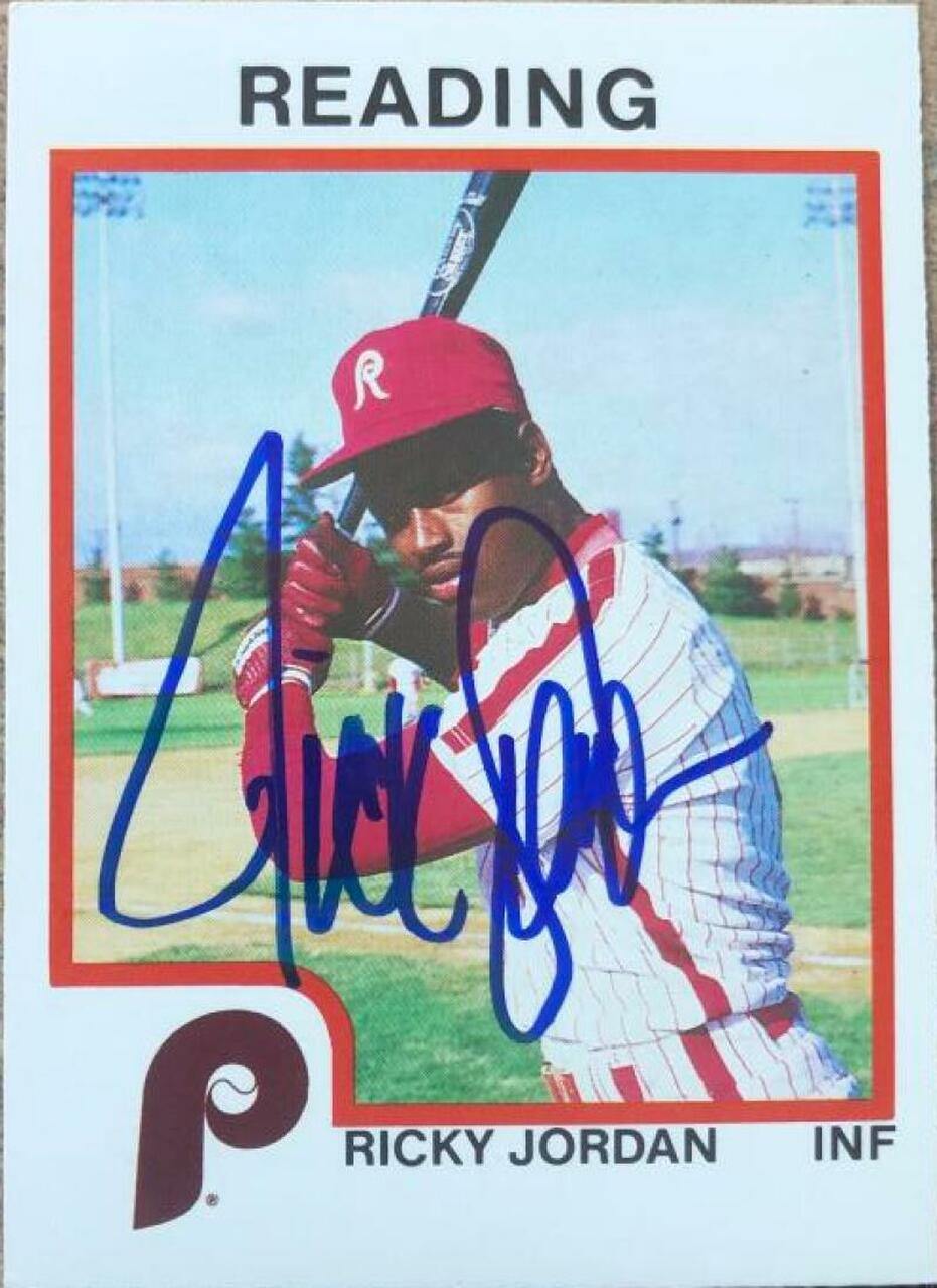 Ricky Jordan Signed 1987 Pro Cards Baseball Card - Reading Phillies - PastPros