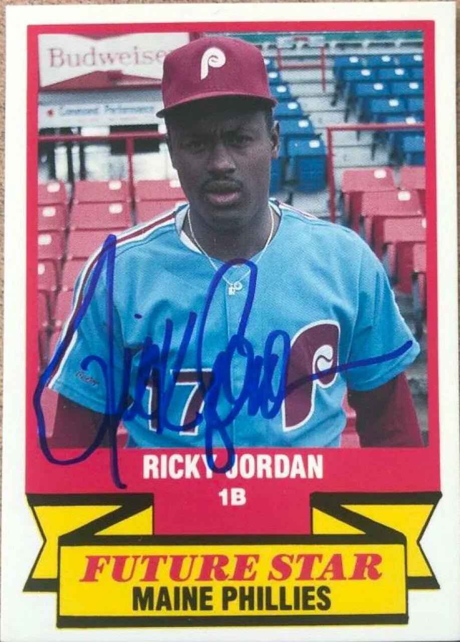 Ricky Jordan Signed 1988 AAA All-STars CMC Baseball Card - Philadelphia Phillies