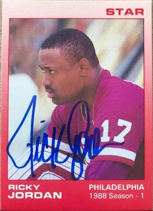 Ricky Jordan Signed 1988 Star Season 1 Baseball Card #4 - Philadelphia Phillies