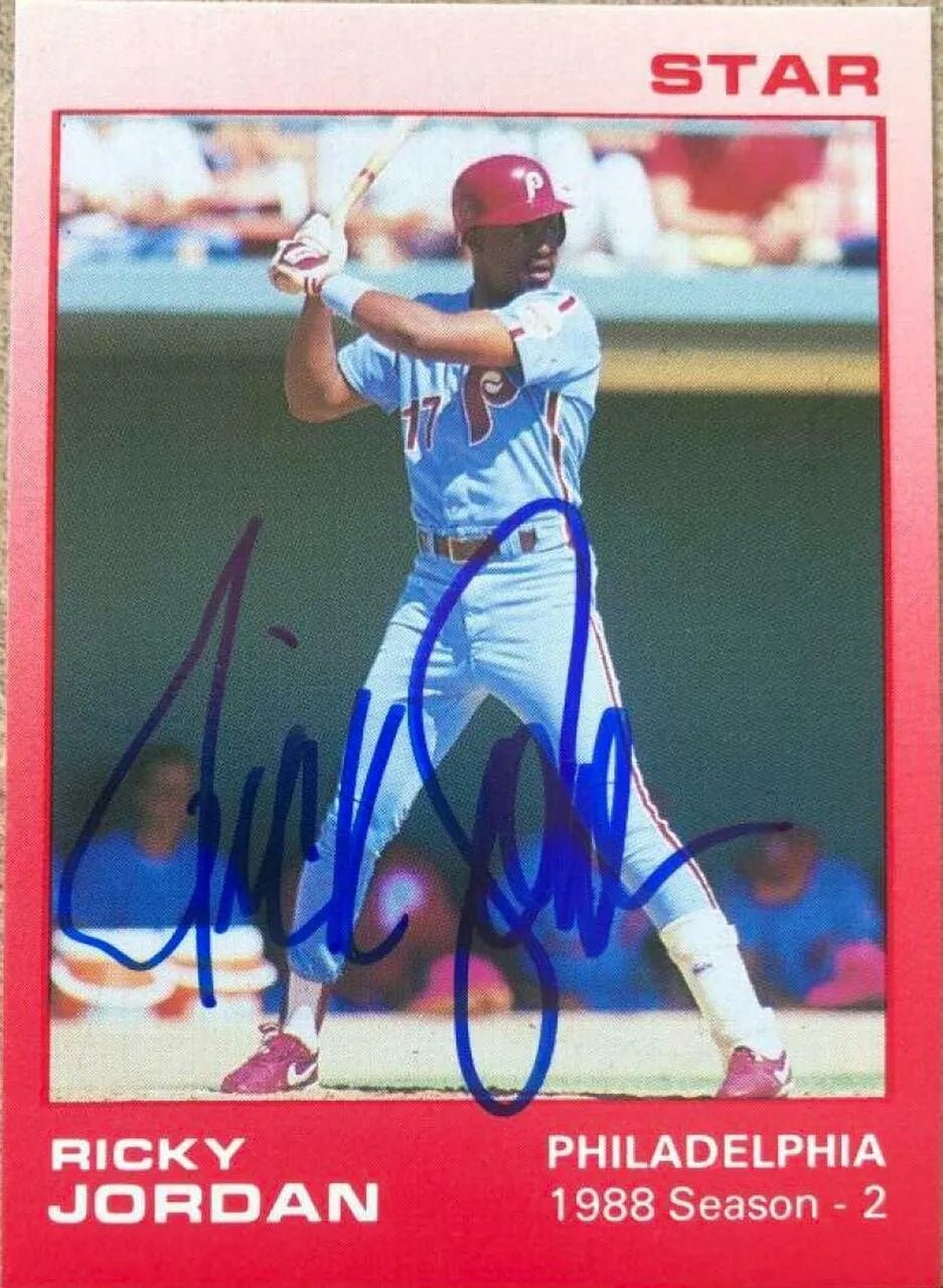 Ricky Jordan Signed 1988 Star Season 2 Baseball Card #5 - Philadelphia Phillies